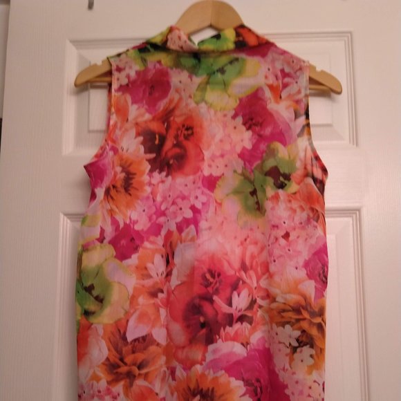 Sheer Multicoloured Sleeveless Tunic/Shirt - Picture 3 of 6